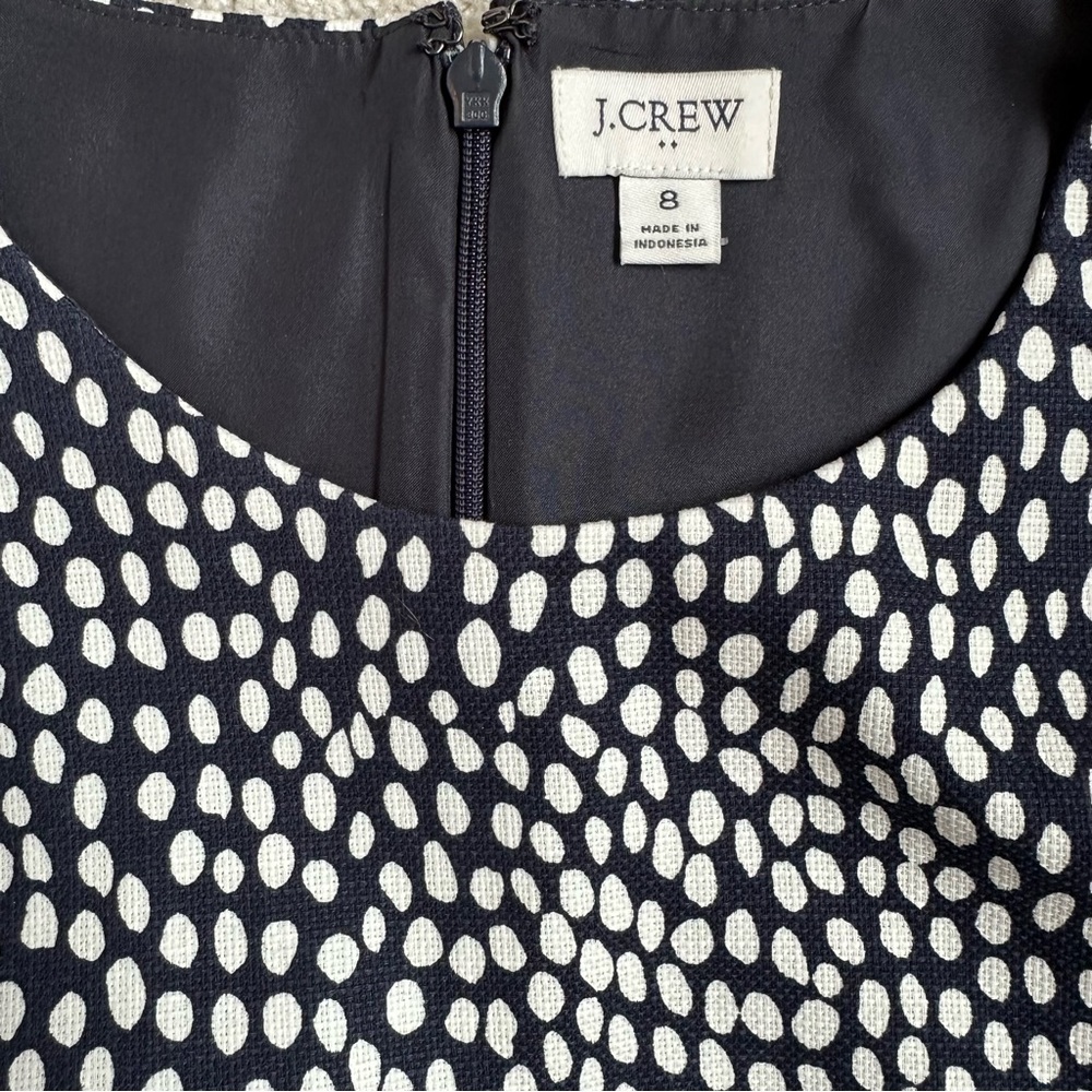 NWOT J. CREW| Dark Navy and White Sheath Dress Sz 8 - Picture 7 of 8
